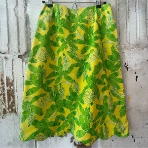 Vintage Lilly Pulitzer Banana Print Skirt 60s 70s Scallop Hem Rare